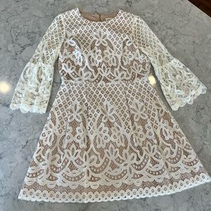 White lace Eliza J dress fully lined size 12